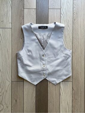 Lioness US Shopify GISELE VEST – LIGHT GREY PINSTRIPE size S